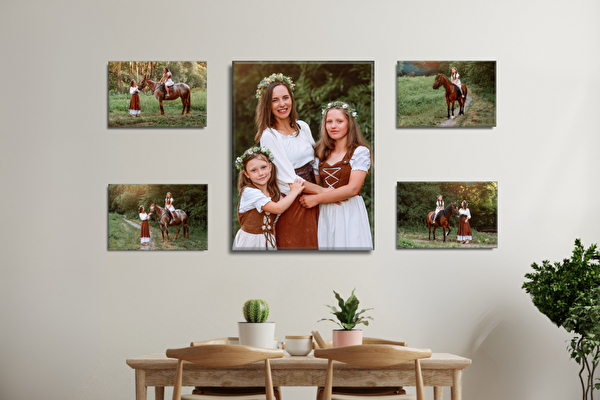 Fotoobrazy sada 5 kusů (1x - 60x45 cm, 4x - 30x20 cm) z vlastních fotografií