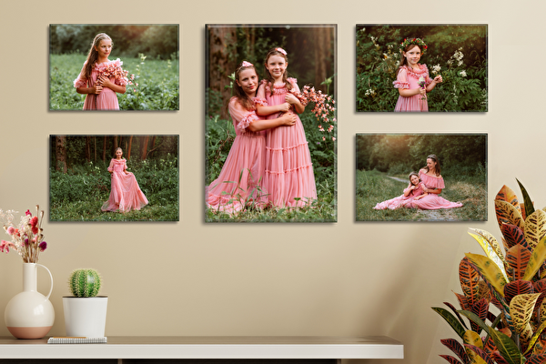 Fotoobrazy sada 5 kusů (1x - 45x30 cm, 4x - 30x20 cm) z vlastních fotografií