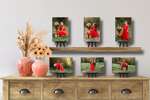 Fotoobrazy sada 6 kusů 15x10 cm z vlastních fotografií se stojánky